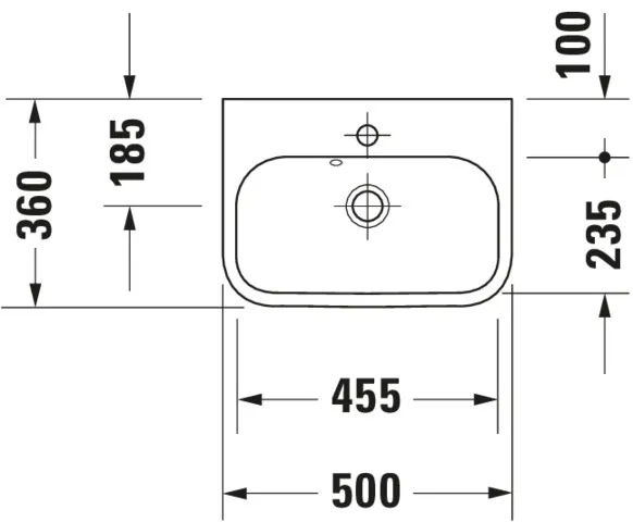Wandwaschtisch „Happy D.2“, mit Überlauf, Hahnlochposition mittig Wandwaschtisch „Happy D.2“, mit Überlauf, Hahnlochposition mittig