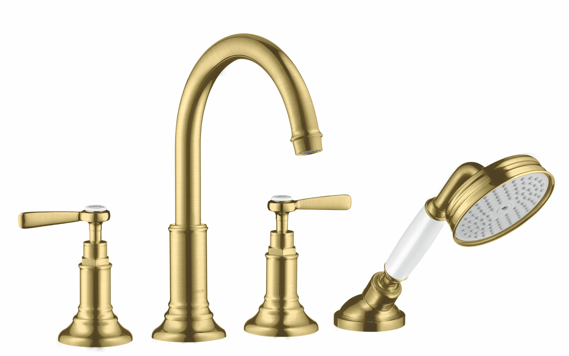 Hansgrohe AXOR Montreux 4-Loch Wannenrandarmatur Mischer Brushed Brass Hansgrohe AXOR Montreux 4-Loch Wannenrandarmatur Mischer Brushed Brass
