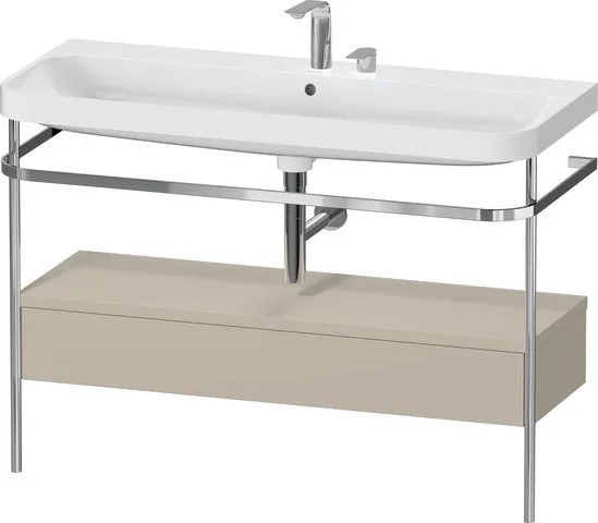Duravit Waschtischunterschrank c-shaped Set mit Metallkonsole und Schubkasten „Happy D.2 Plus“ 117,5 × 85 × 49 cm Duravit Waschtischunterschrank c-shaped Set mit Metallkonsole und Schubkasten „Happy D.2 Plus“ 117,5 × 85 × 49 cm