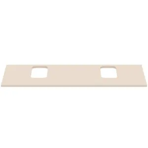 Waschtischplatte i.life B je ein Ausschnitt rechts und links für zwei Wand-Waschtische 1202x507x18mm Weiß matt