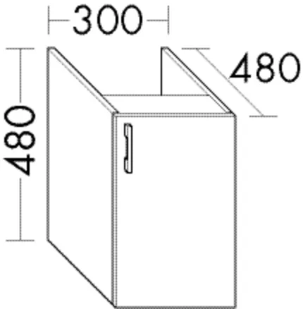 burgbad Hochschrank „Sys30“ 340 × 480 × 520 mm in Weiß Matt