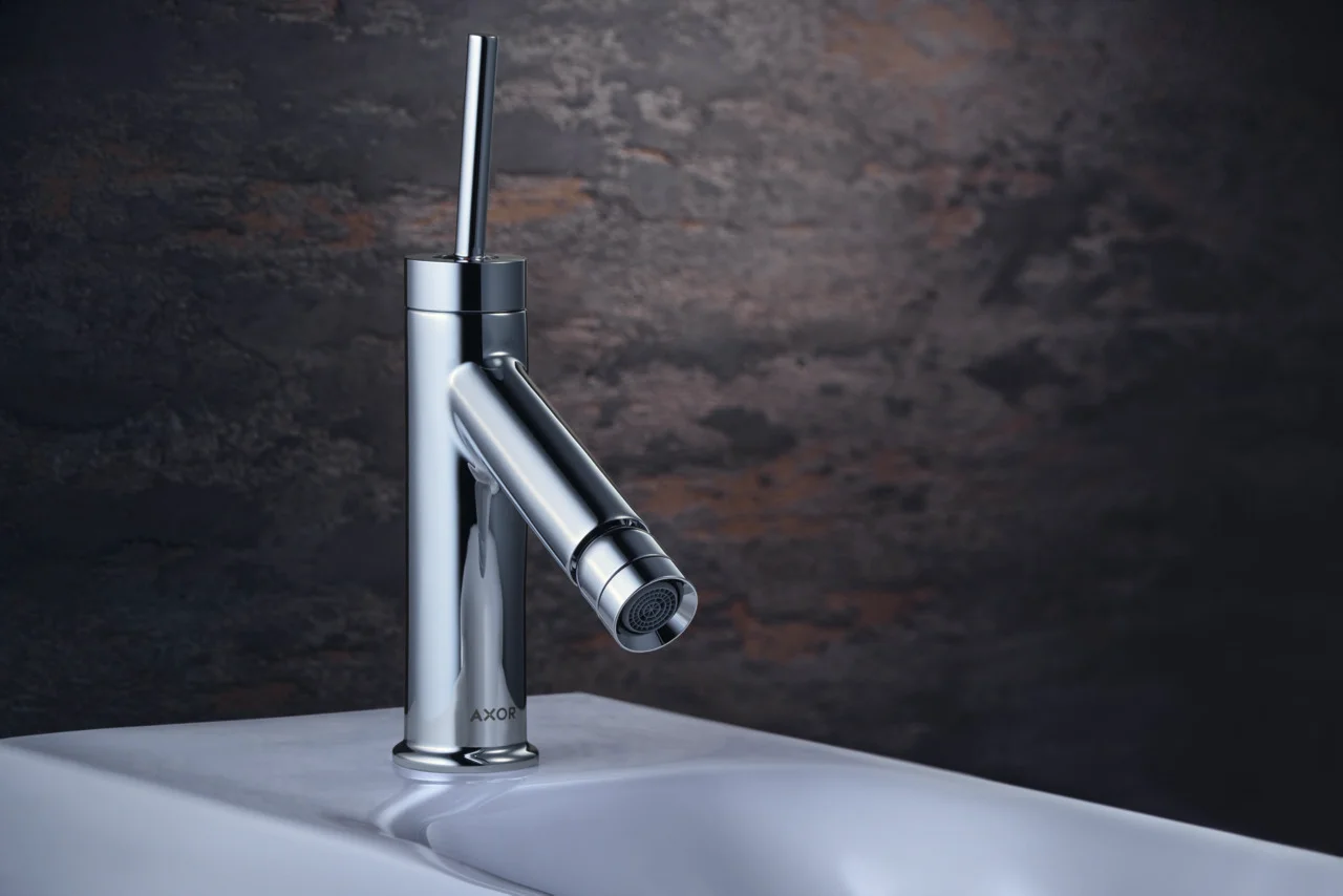 Hansgrohe AXOR Starck Bidetmischer chrom, Einhebel-Bidetmischer mit Kugelgelenk-Luftsprudler, Ausladung 111 mm, Auslaufhöhe 59 mm Hansgrohe AXOR Starck Bidetmischer chrom, Einhebel-Bidetmischer mit Kugelgelenk-Luftsprudler, Ausladung 111 mm, Auslaufhöhe 59 mm