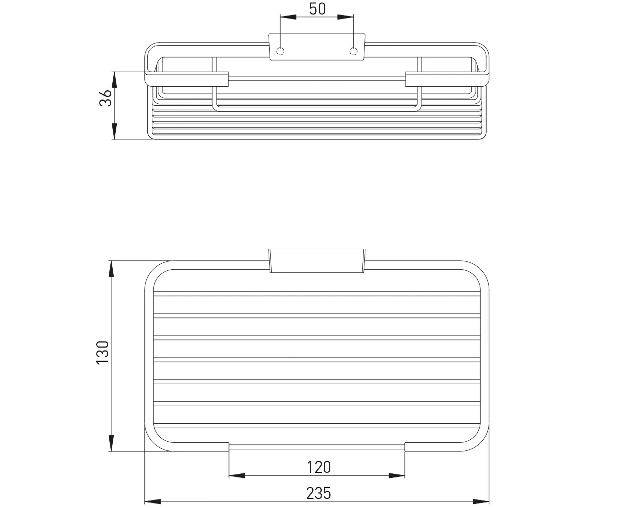 ASW Seifenkorb Chrom Offen 235x130mm ASW Seifenkorb Chrom Offen 235x130mm