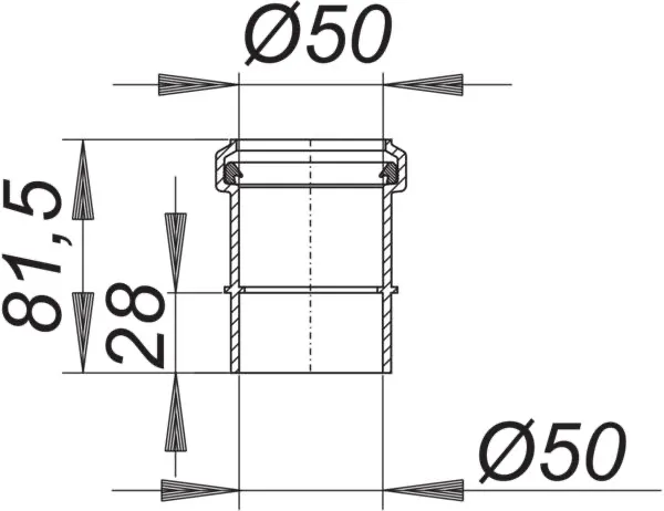 PVC-Klebemuffe, DN 50 PVC-Klebemuffe, DN 50