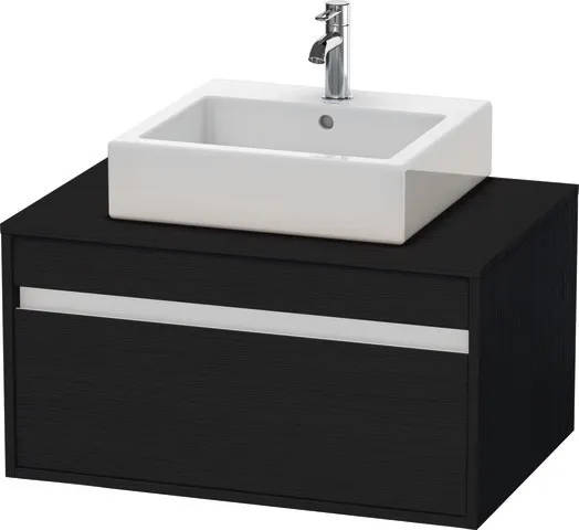 Duravit Waschtischunterschrank wandhängend „Ketho“ 80 × 42,6 × 55 cm Eiche Schwarz