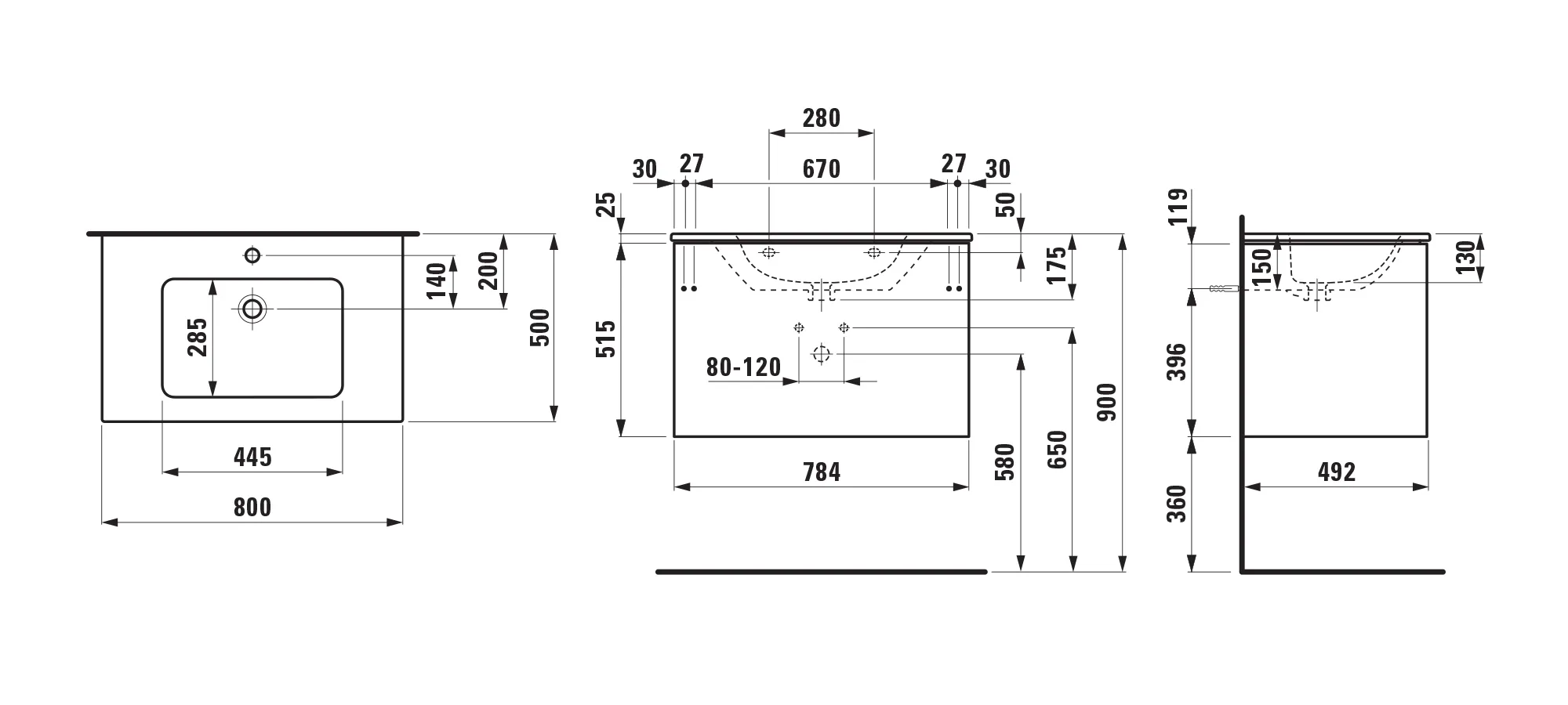 Laufen Badmöbelset inkl. Waschtisch „PRO S“ 800 × 500 × 540 mm Laufen Badmöbelset inkl. Waschtisch „PRO S“ 800 × 500 × 540 mm