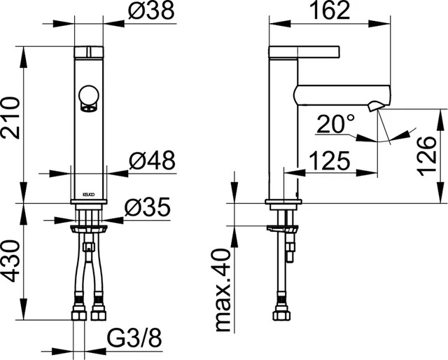 IXMO 59501011101 Einhebel-Waschtischmischer 130 ohne Zugstangen-Ablaufgarnitur IXMO Pure, Rosette rund verchromt