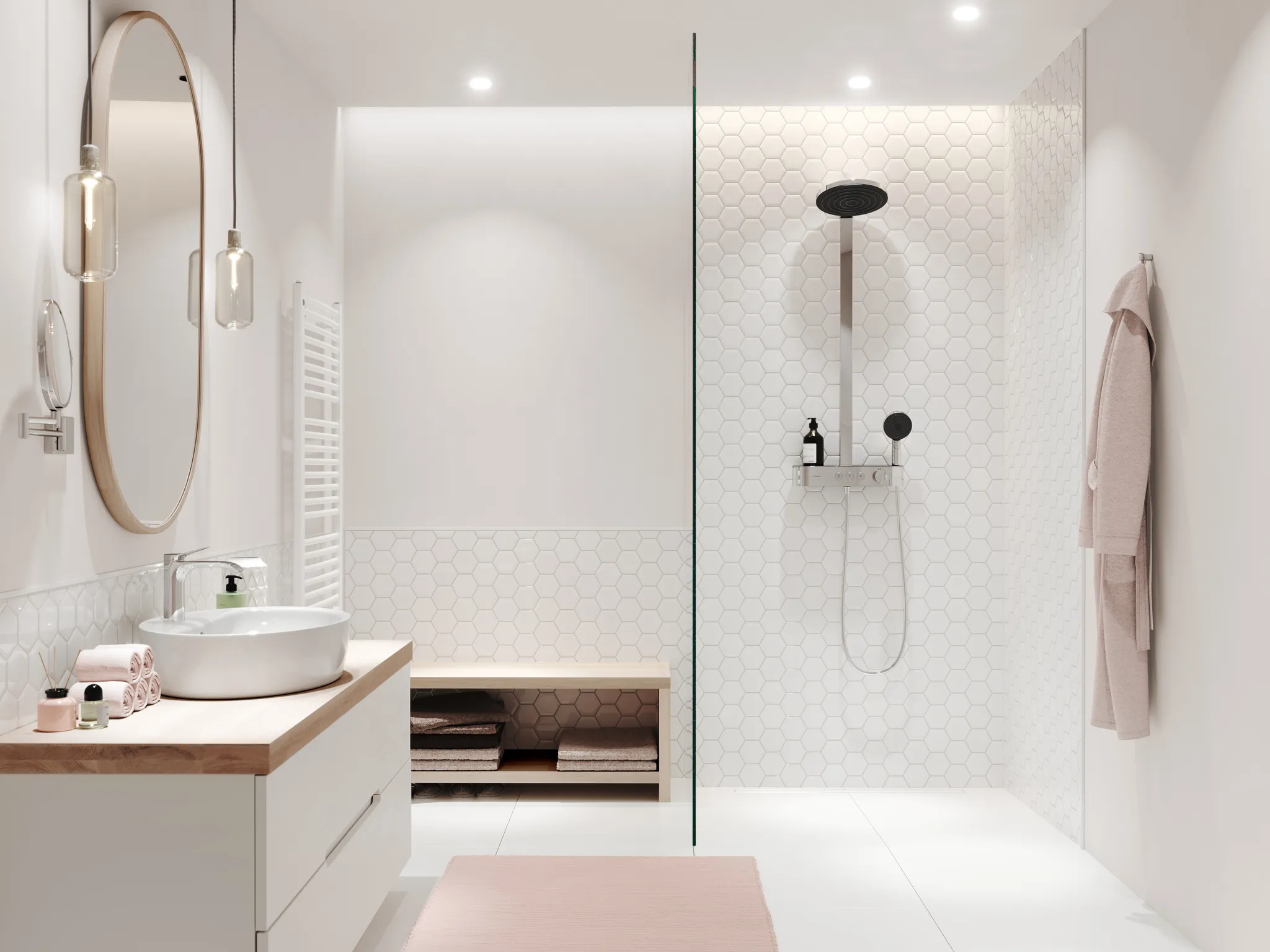 Showerpipe Pulsify 260 2jet mit Brausethermostat Aufputz chrom