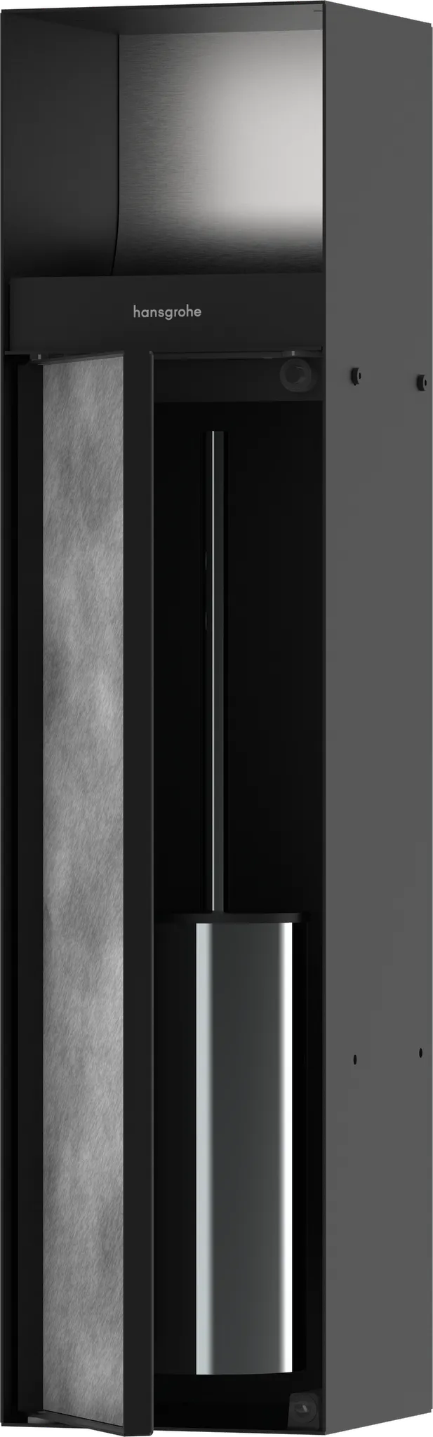 XtraStoris Rock Einbau Toilettenbürstenhalter mit Papierhalter und befliesbarer Tür Mattschwarz XtraStoris Rock Einbau Toilettenbürstenhalter mit Papierhalter und befliesbarer Tür Mattschwarz