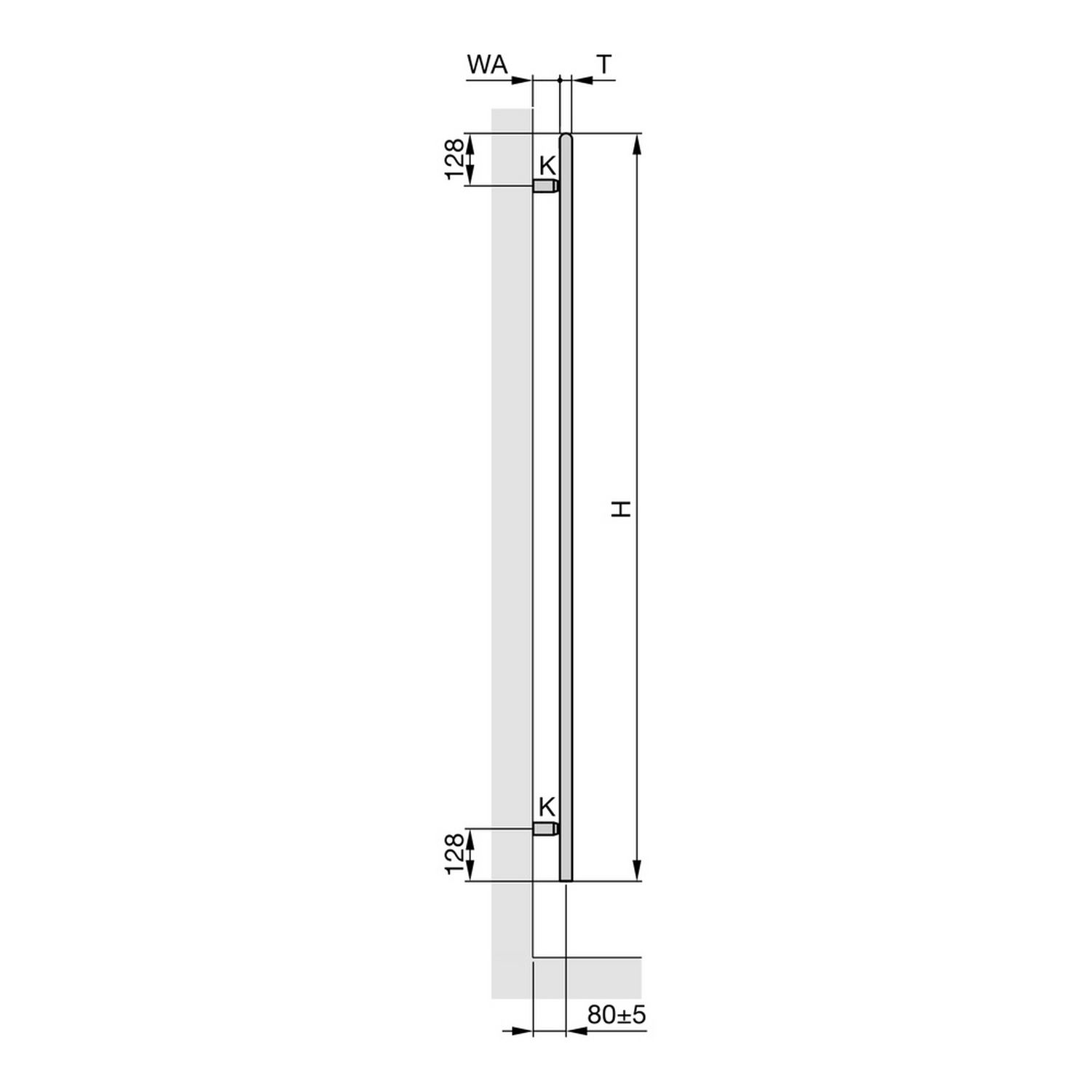 Zehnder Design-Elektroheizkörper „Ribbon“ 60 × 134 cm in Verkehrsweiß (RAL 9016, glänzend)