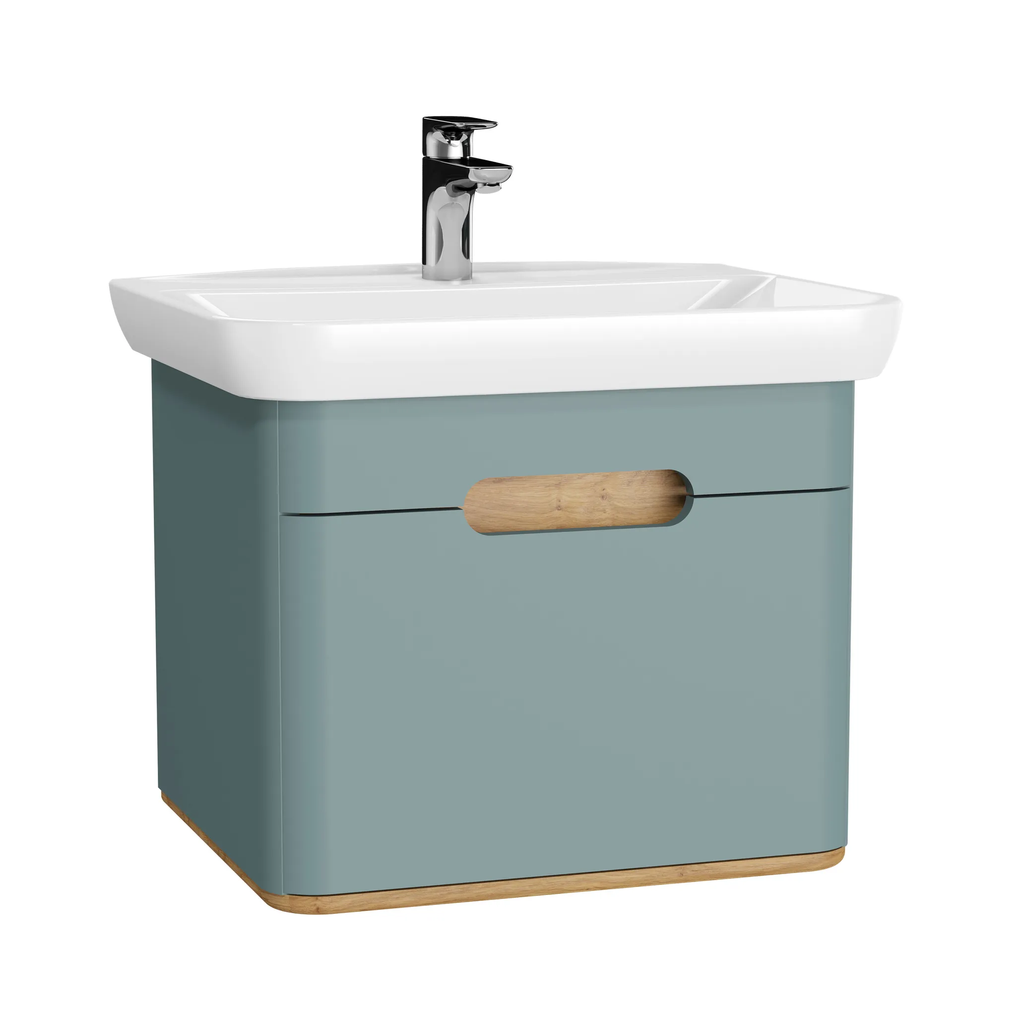 Sento Set 63 cm Waschtisch + Unterschrank 1 Lade Fjordgrün Matt