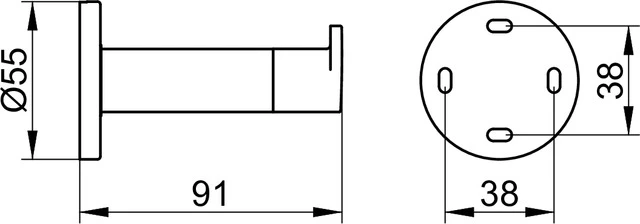 Plan 14911170000 Handtuchhaken mit Türpuffer 91 mm silber-eloxiert