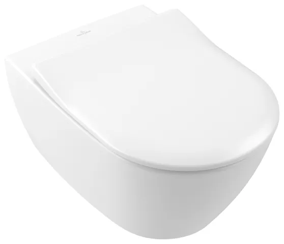 Wand-Tiefspül-WC DirectFlush „Subway 2.0“ 37 × 36,5 × 56 cm in Stone White, ohne Spülrand, Abgang waagerecht