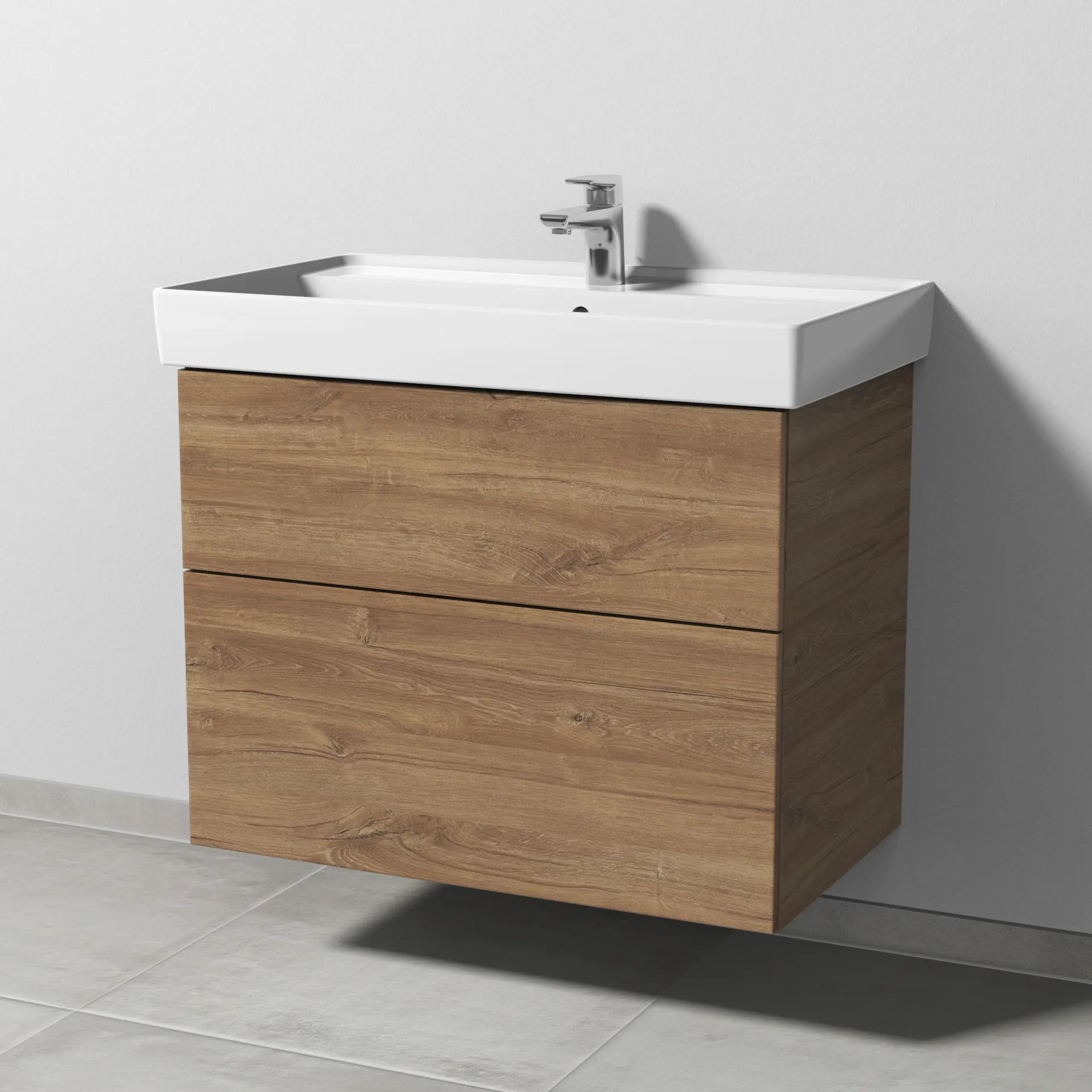 Sanipa Waschtischunterschrank „3way“ passend zu Keramik-Waschtische Collaro von Villeroy & Boch 750 × 588 × 447 mm in Eiche Kansas