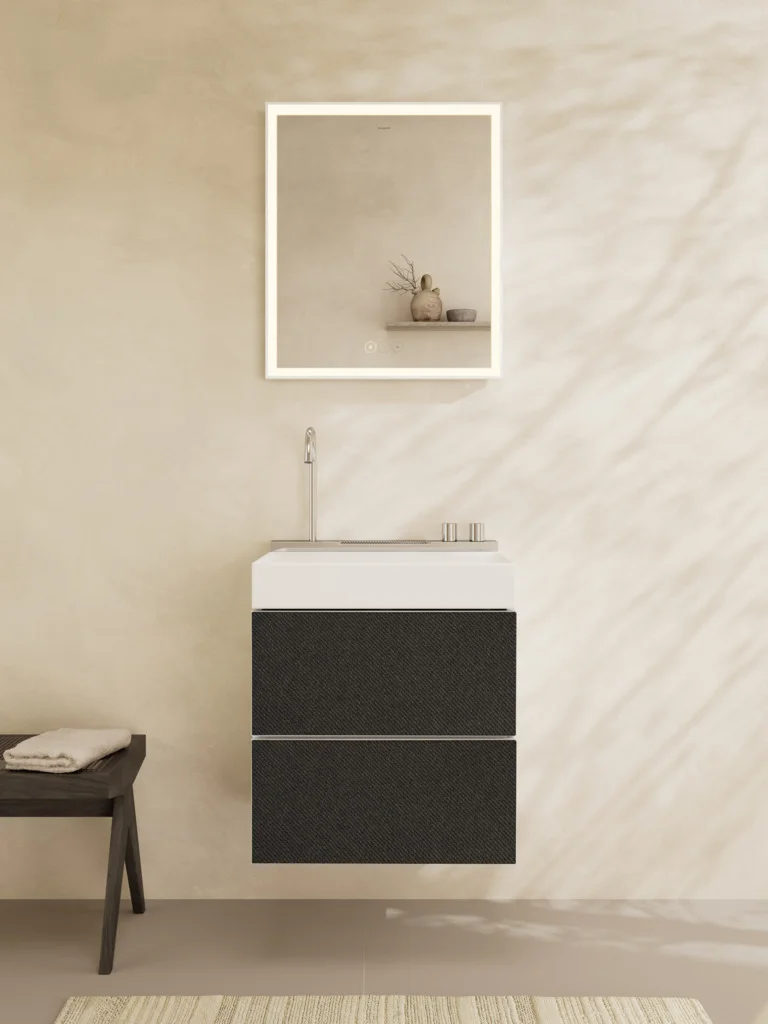 Hansgrohe Xarita E Spiegel 600/700/50, Mattweiß, LED-Beleuchtung mit kapazitivem Berührungssensor, AntiFog-Spiegelheizung Hansgrohe Xarita E Spiegel 600/700/50, Mattweiß, LED-Beleuchtung mit kapazitivem Berührungssensor, AntiFog-Spiegelheizung
