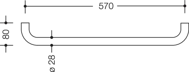 HEWI Handtuchhalter „Serie 477“ 59,8 × 2,8 × 8 cm in Signalweiß HEWI Handtuchhalter „Serie 477“ 59,8 × 2,8 × 8 cm in Signalweiß