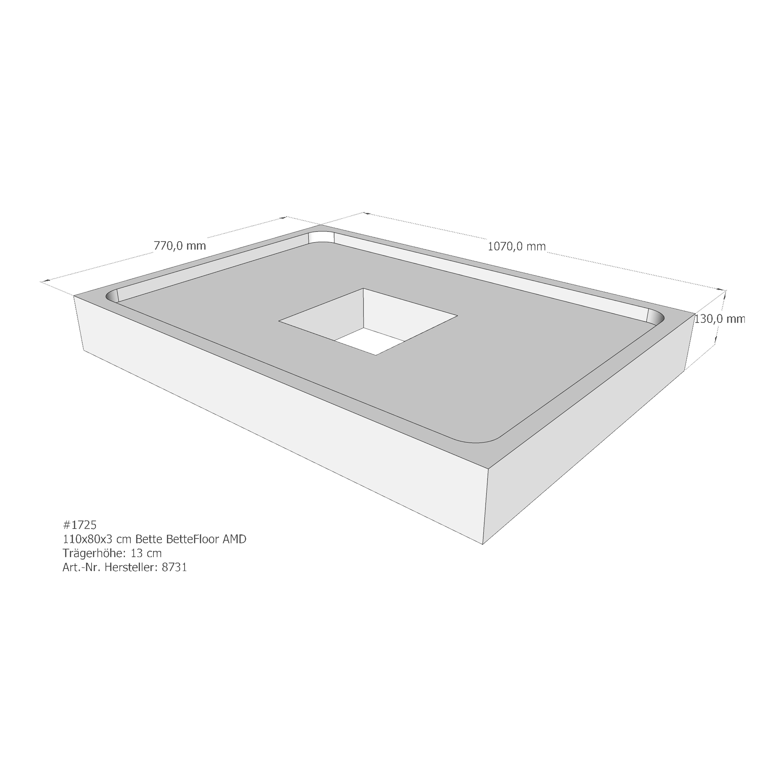 Duschwannenträger Bette BetteFloor 110x80x3 cm AMD