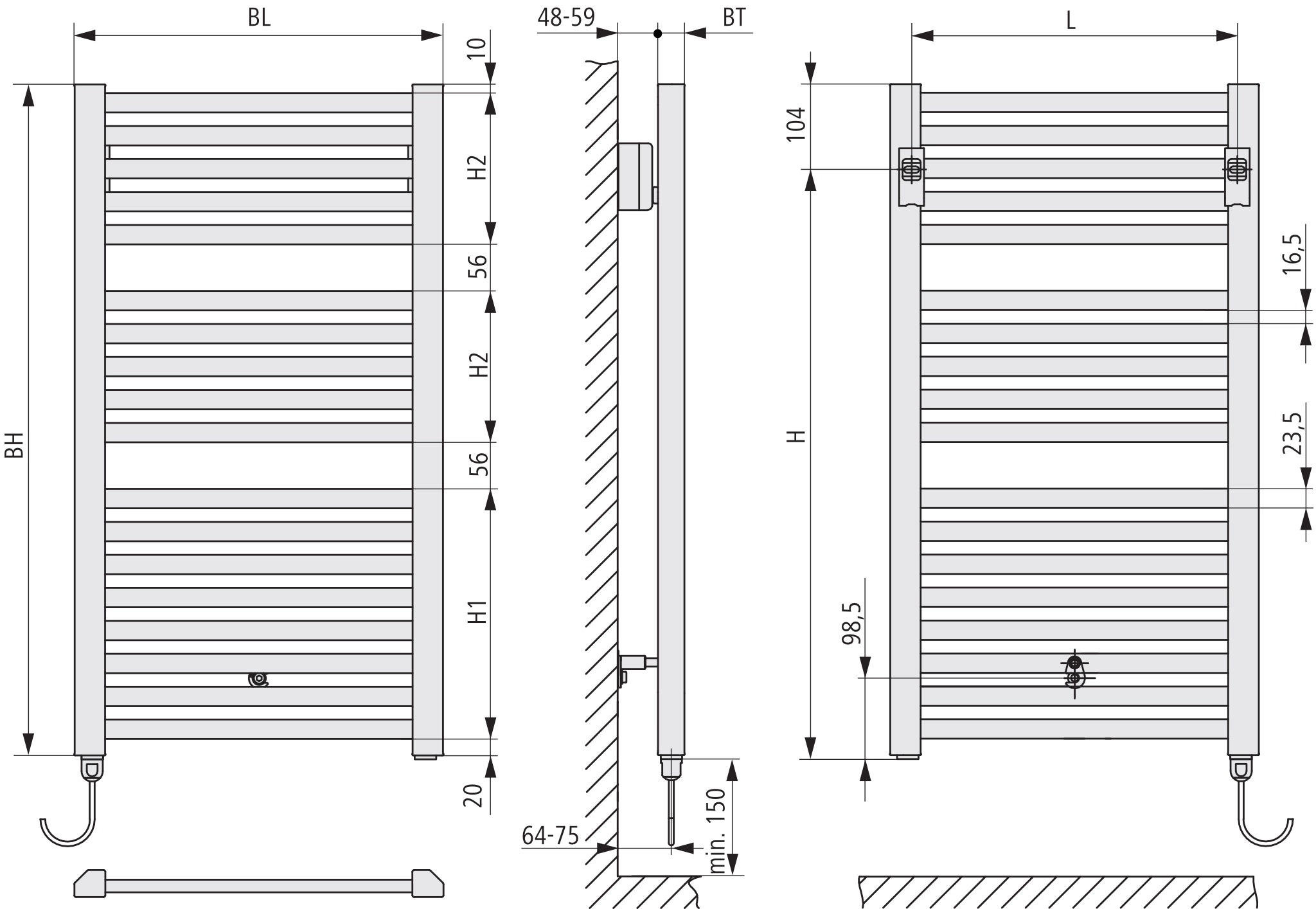 Kermi Design-Elektroheizkörper „Geneo® quadris-E“ 89,6 × 81,4 cm in Weiß