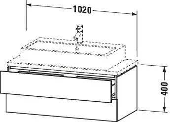 Duravit Waschtischunterschrank wandhängend „L-Cube“ 102 × 40 × 47,7 cm Eiche Dunkel gebürstet