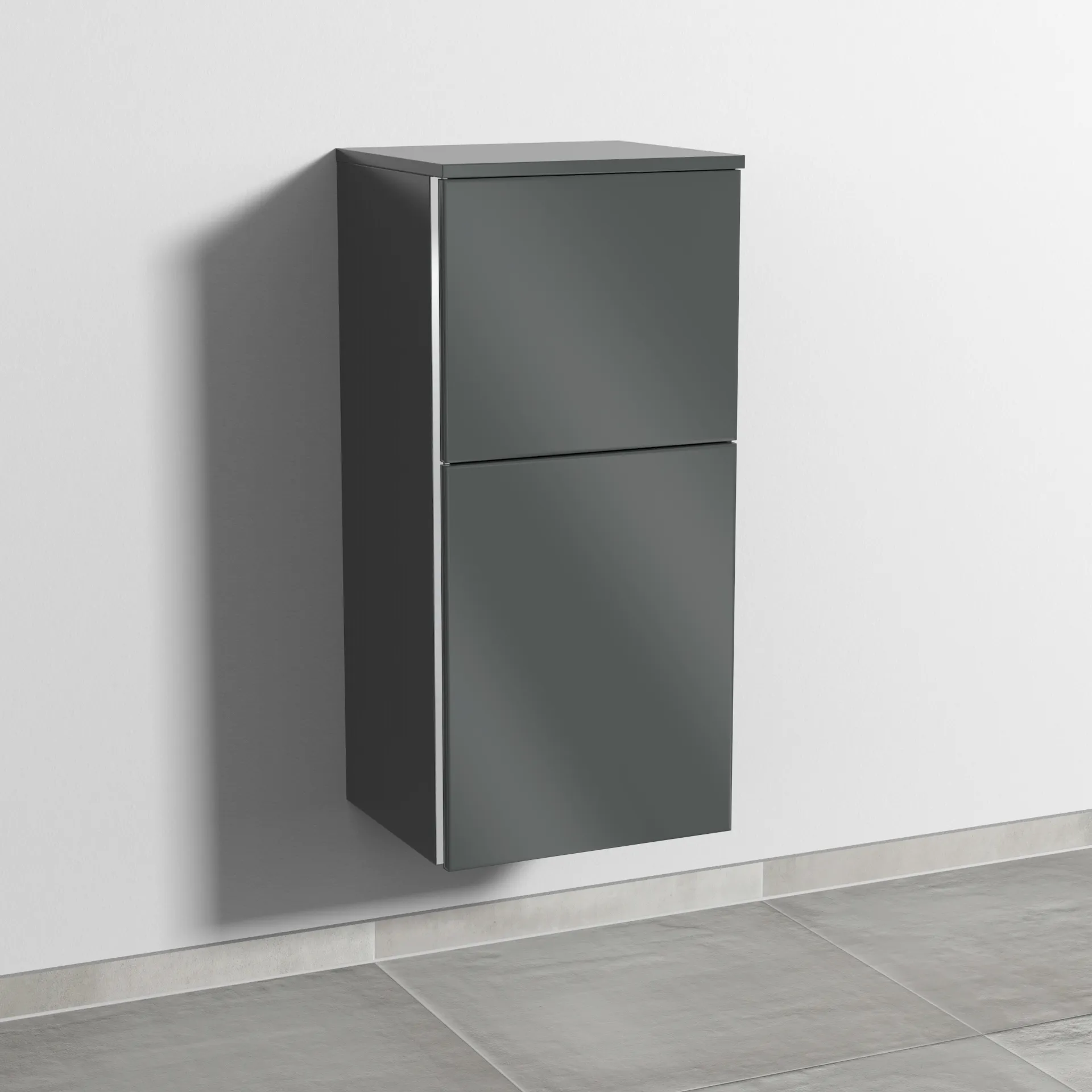 Sanipa Mittelschrank „3way“ 400 × 850 × 345 mm Anschlag rechts, in Anthrazit (glanz), Anschlag rechts