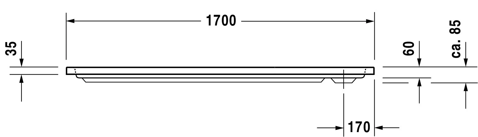 Duravit rechteck Duschwanne „D-Code“ 170 × 75 cm ohne Antislip Duravit rechteck Duschwanne „D-Code“ 170 × 75 cm ohne Antislip