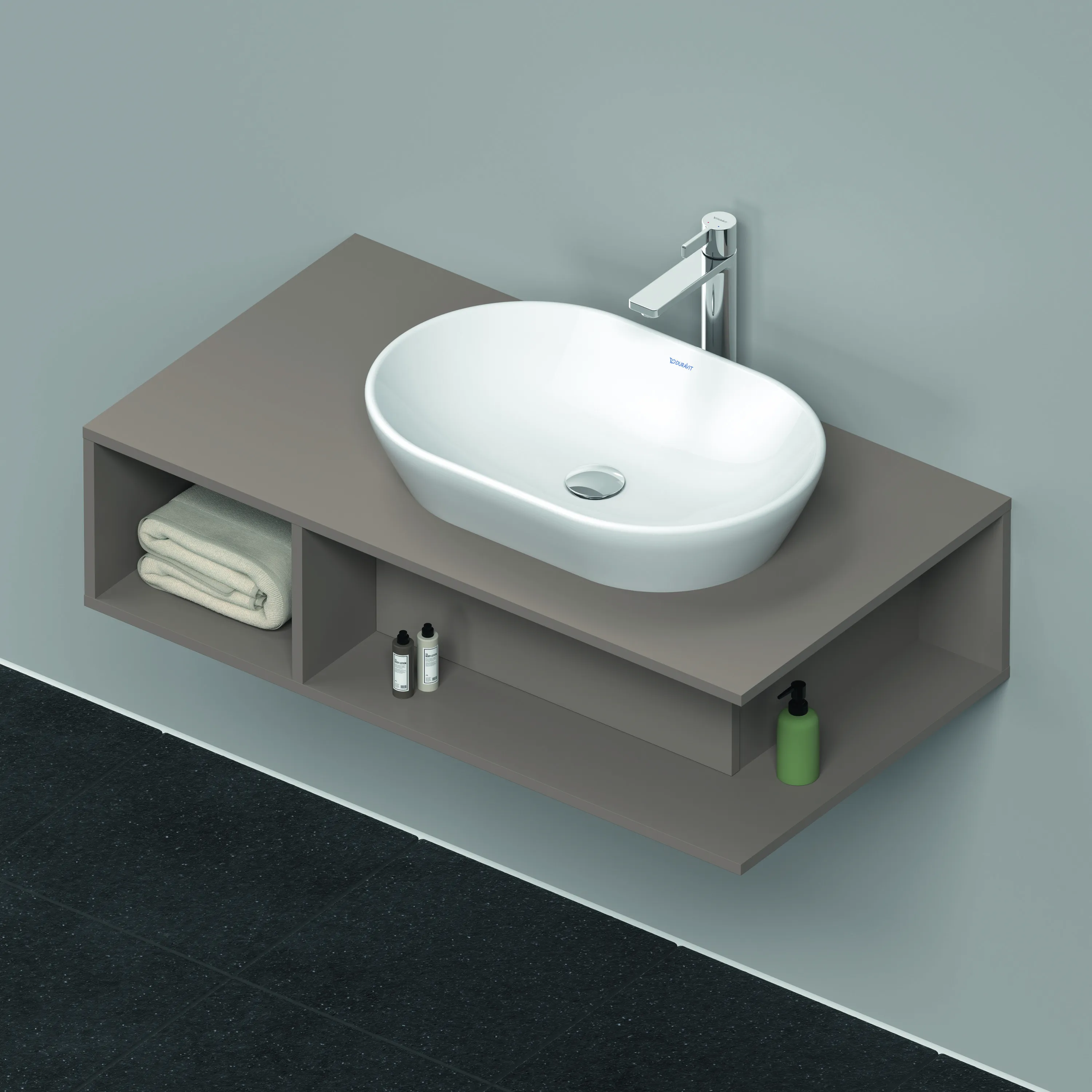 Duravit Waschtischunterschrank wandhängend „D-Neo“ 100 × 26 × 55 cm Basalt Matt Duravit Waschtischunterschrank wandhängend „D-Neo“ 100 × 26 × 55 cm Basalt Matt