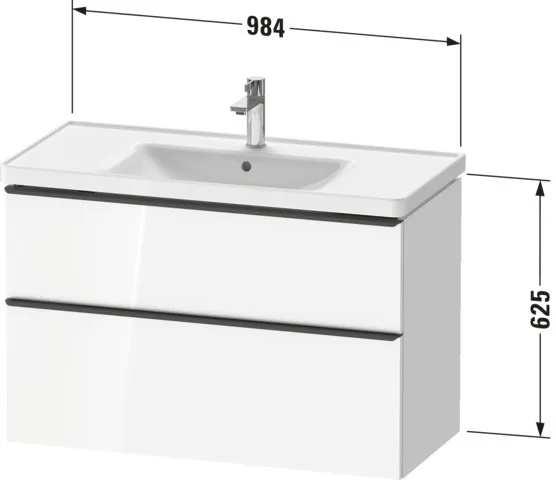 Duravit Waschtischunterschrank wandhängend „D-Neo“ 98,4 × 62,5 × 45,2 cm in Basalt Matt