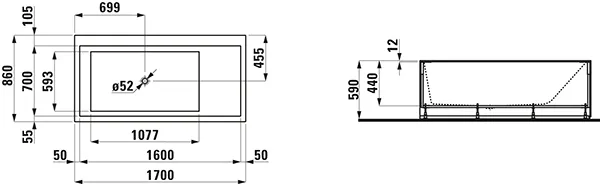 Laufen Badewanne Kartell by Laufen LED-Beleuchtung 1700x860, weiß, Ecke links Laufen Badewanne Kartell by Laufen LED-Beleuchtung 1700x860, weiß, Ecke links