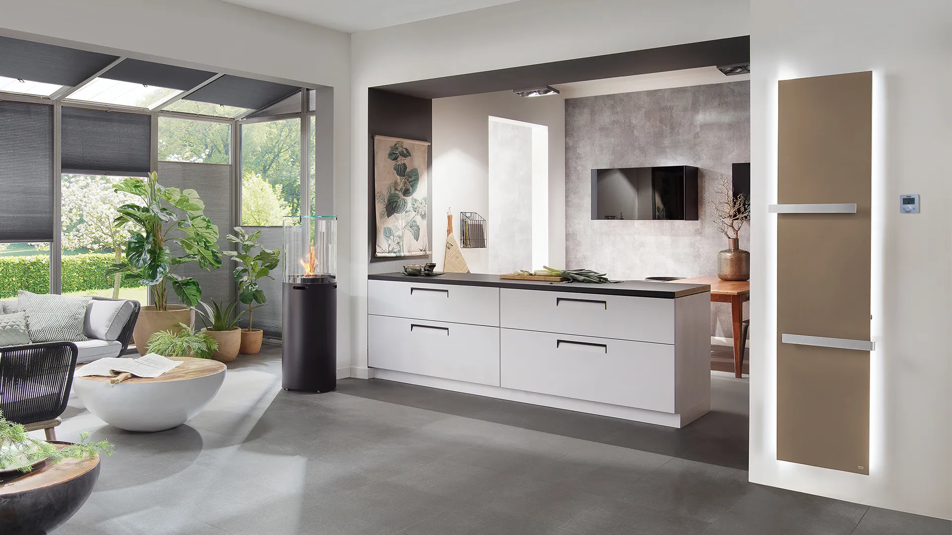 BEMM Plawa Purline EK, Top-Elektrokomplett-Planheizwand vertikal, Weiß