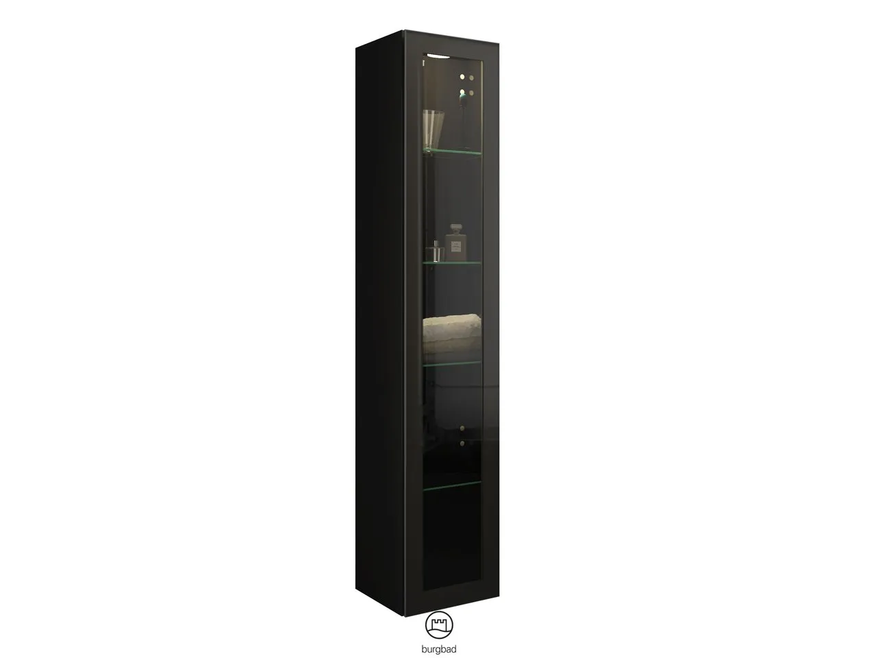 Hochschrank Yumo von burgbad - Bronze, 320x350x1760 mm, LED-Innenbeleuchtung, IP20 Hochschrank Yumo von burgbad - Bronze, 320x350x1760 mm, LED-Innenbeleuchtung, IP20