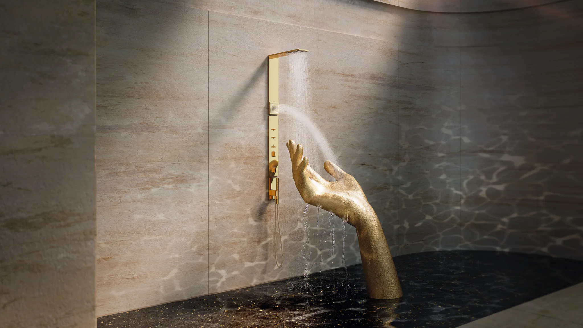AXOR ShowerComposition Duschpaneel mit Thermostat, Kopfbrause 110/220 1jet und Schulterbrause Chrom