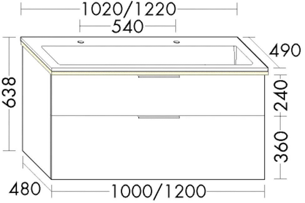 Mi-WT inkl. WTU (SHCT122), Eqio, 490x1220x638, Lack Matt