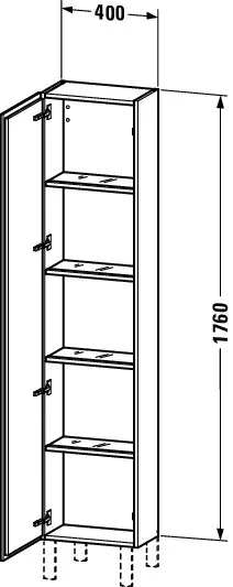 Duravit Hochschrank „L-Cube“ 40 × 176 × 24,3 cm in Betongrau Matt