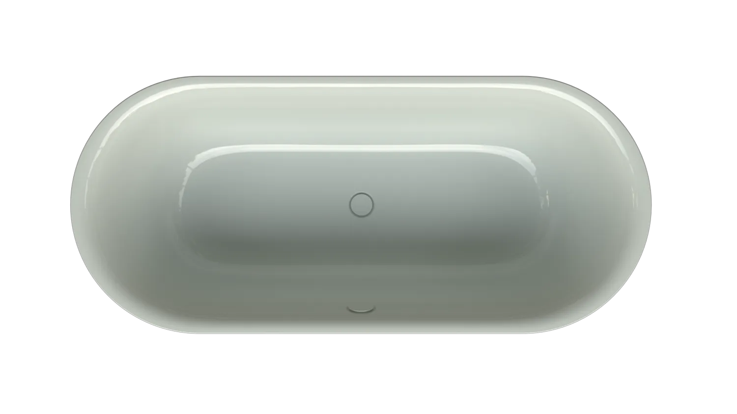 Bette BetteLux Oval Silhouette Badewanne, freistehend, oval, 1800x800 mm, Salvia, glasierter Titan-Stahl, 2-Sitzer, Randhöhe 575 mm