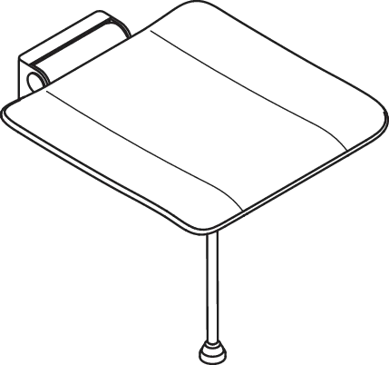 Klappsitz des Systems 900, Wandkonsole aus Edelstahl, PVD, Sitzfläche aus strukturiertem Kunststoff, schwarz, Sitzfläche 450 mm breit, 450 mm tief, mit Bodenstütze für Sitzhöhe 450-500 mm, PVD, in Farbe CK (messing glänzend) Klappsitz des Systems 900, Wandkonsole aus Edelstahl, PVD, Sitzfläche aus strukturiertem Kunststoff, schwarz, Sitzfläche 450 mm breit, 450 mm tief, mit Bodenstütze für Sitzhöhe 450-500 mm, PVD, in Farbe CK (messing glänzend)