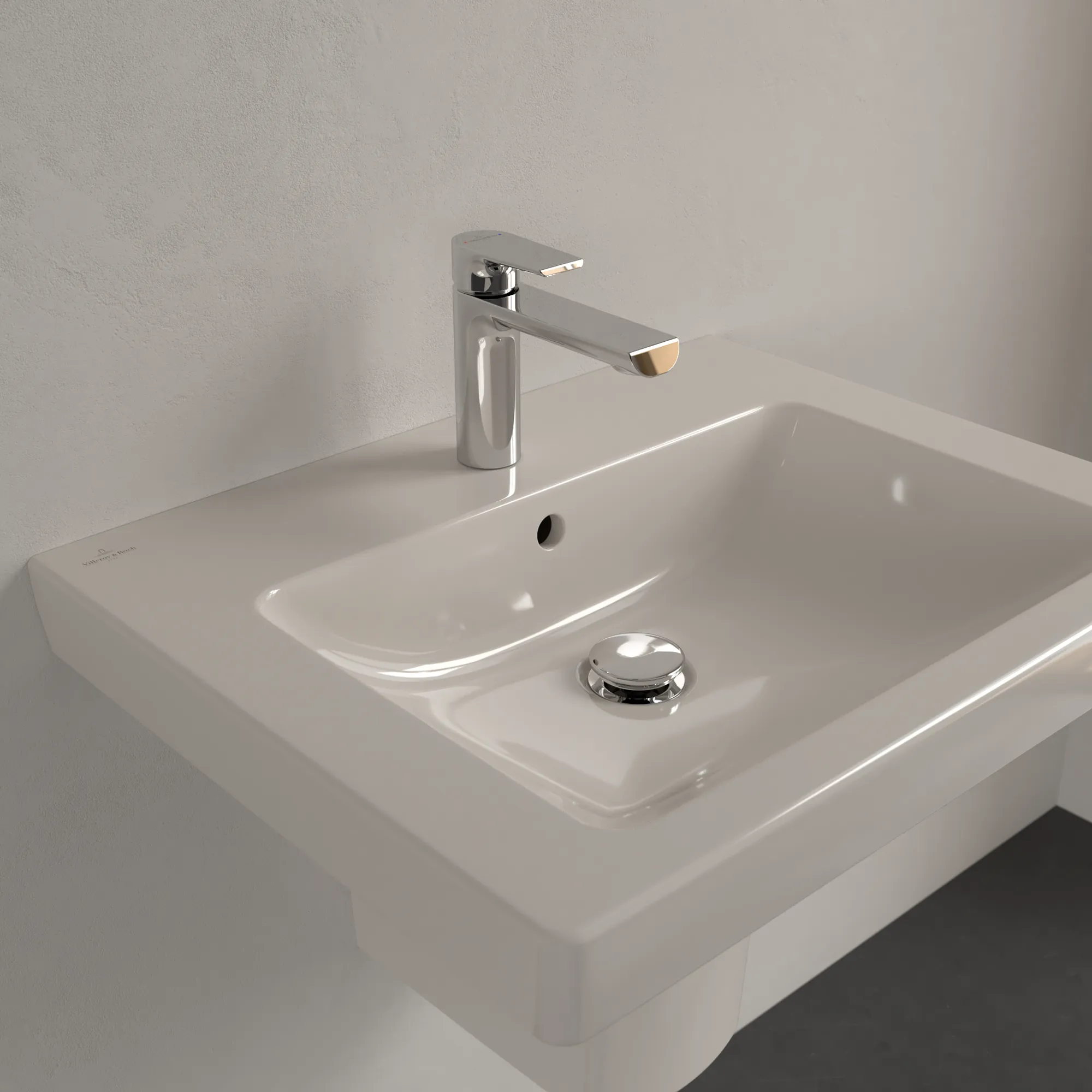 Villeroy & Boch Wandwaschtisch „Subway 2.0“ 600 × 470 × 150 mm, mit Hahnlochbohrung, Hahnlochposition mittig, mit Hahnlochbank in Pergamon Villeroy & Boch Wandwaschtisch „Subway 2.0“ 600 × 470 × 150 mm, mit Hahnlochbohrung, Hahnlochposition mittig, mit Hahnlochbank in Pergamon