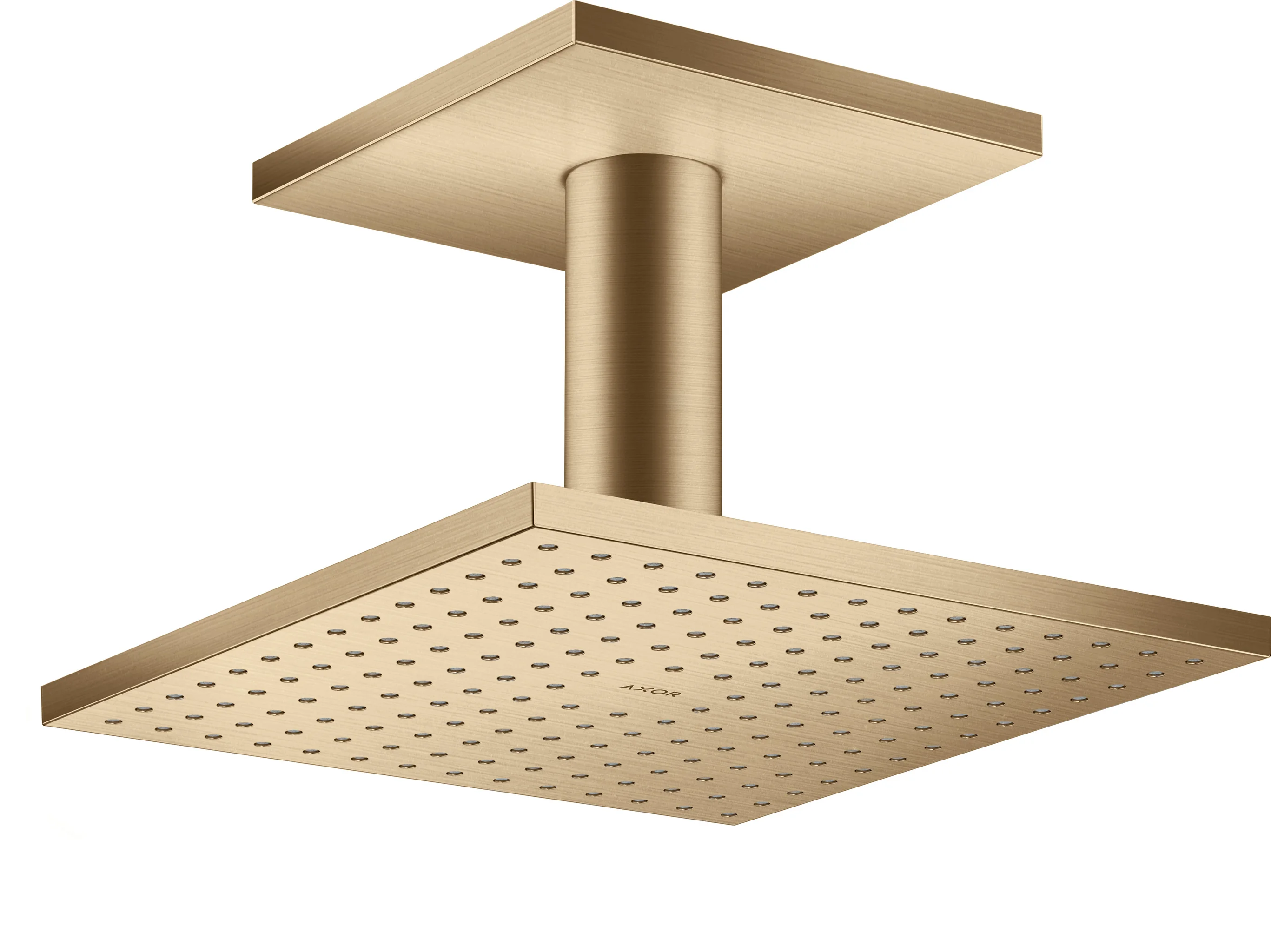 Hansgrohe AXOR ShowerSolutions Kopfbrause 250x250 mm, 2 Strahlarten, Brushed Bronze, Deckenmontage