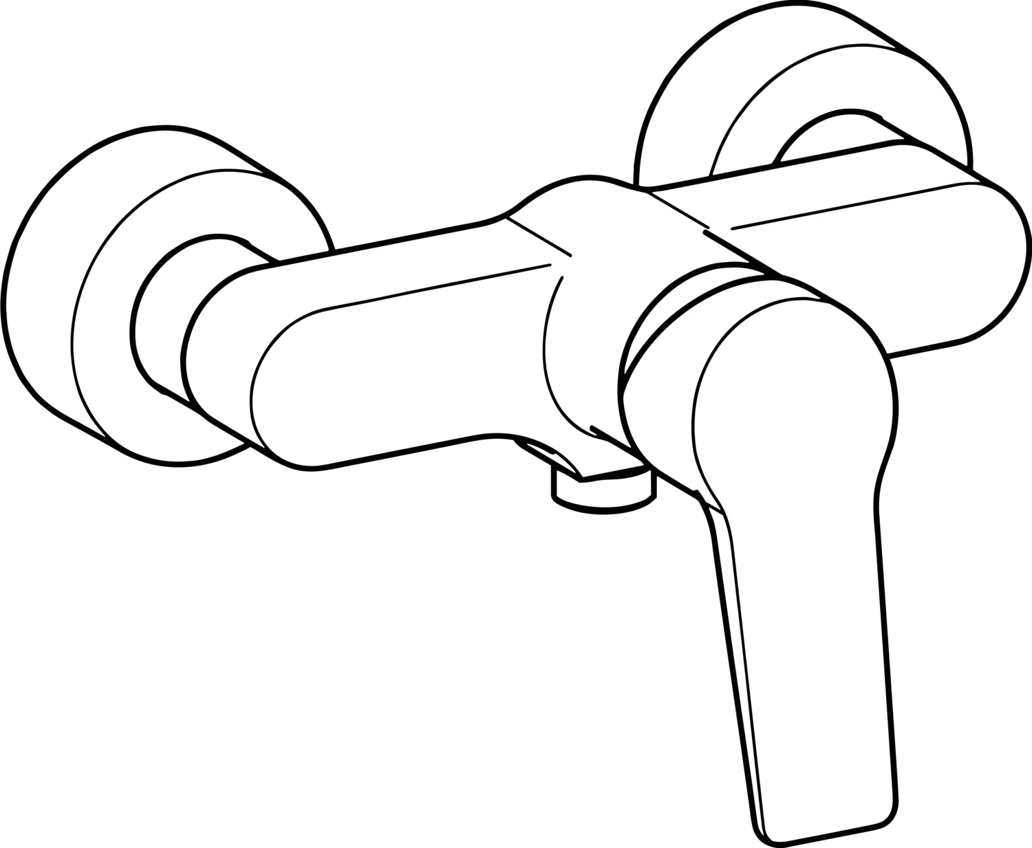HansaTWIST Einhebelmischer Brausebatterie DN15 Chrom