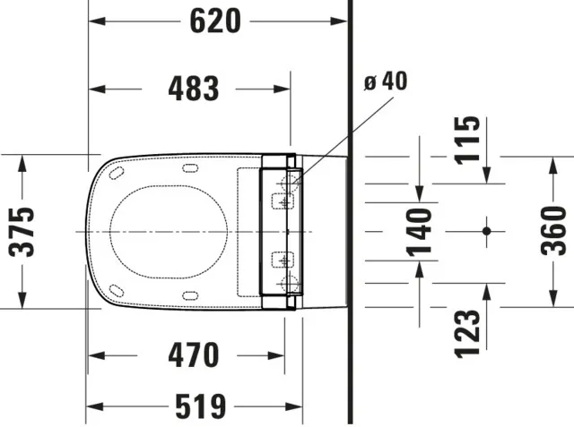 Wand-Tiefspül-WC „DuraStyle“ 37,6 × 35 × 62 cm in Weiß Hochglanz, Befestigung verdeckt, ohne Spülrand Wand-Tiefspül-WC „DuraStyle“ 37,6 × 35 × 62 cm in Weiß Hochglanz, Befestigung verdeckt, ohne Spülrand