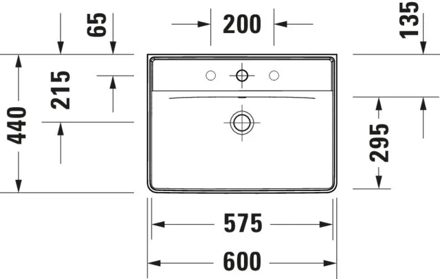 Wandwaschtisch „D-Neo“, mit Überlauf, Hahnlochposition mittig Wandwaschtisch „D-Neo“, mit Überlauf, Hahnlochposition mittig