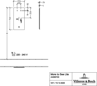 Villeroy & Boch Spiegel „More to See Lite“ 370 × 750 mm Villeroy & Boch Spiegel „More to See Lite“ 370 × 750 mm