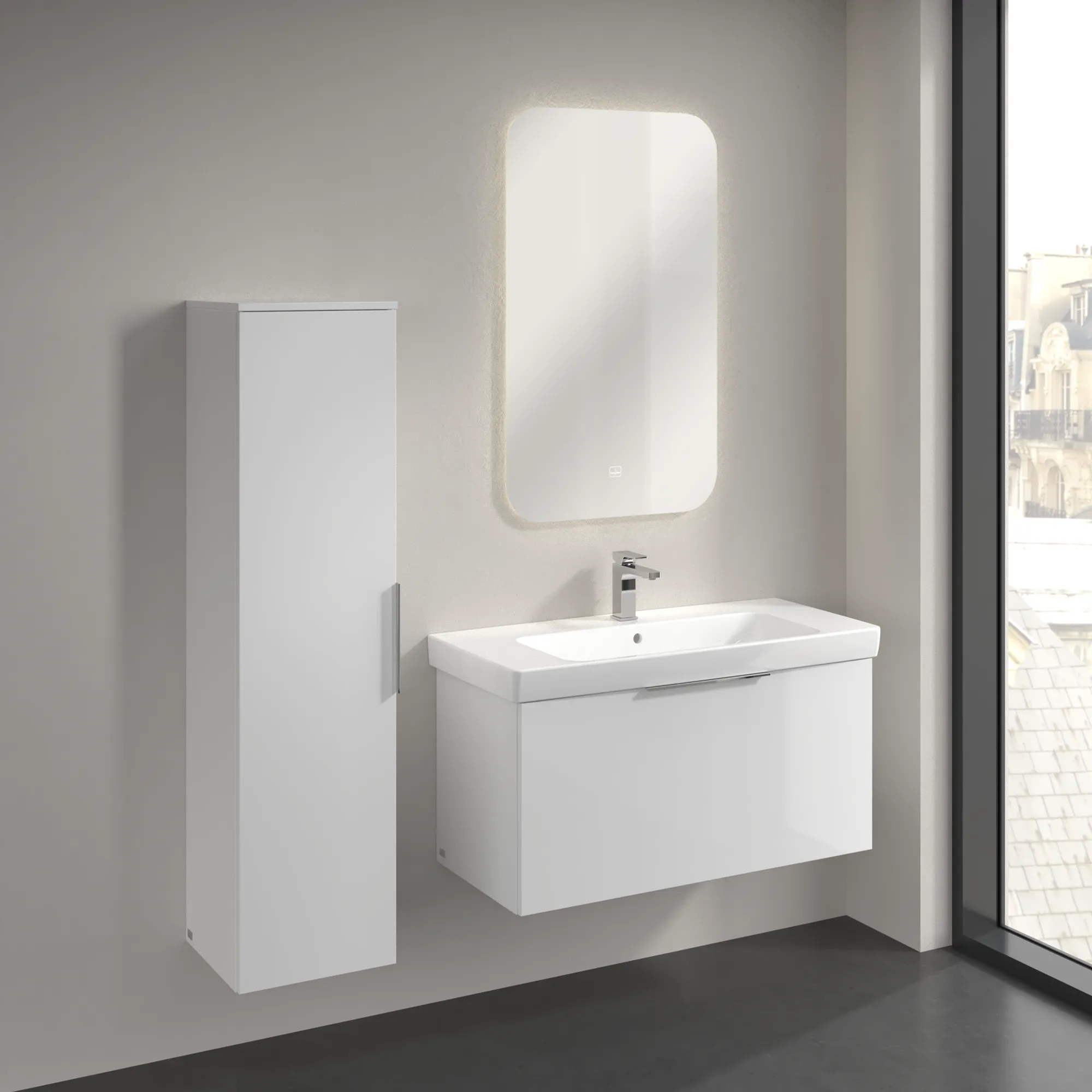 Villeroy & Boch Hochschrank „Architectura“ 35 × 140 cm White, Anschlag links Villeroy & Boch Hochschrank „Architectura“ 35 × 140 cm White, Anschlag links