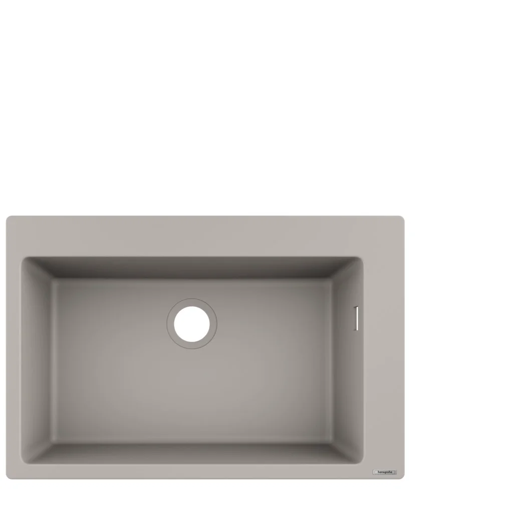 Hansgrohe Einbauspüle S51, Serie S510-F660, Betongrau, 750 x 490 mm, Beckentiefe 190 mm