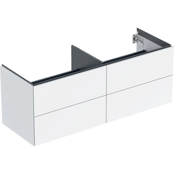 Geberit ONE Unterschrank für Aufsatzwaschtisch, weiß lackiert hochglänzend, 133,2 x 50,4 x 47 cm, mit vier Schubladen und Push-to-open-Mechanismus Geberit ONE Unterschrank für Aufsatzwaschtisch, weiß lackiert hochglänzend, 133,2 x 50,4 x 47 cm, mit vier Schubladen und Push-to-open-Mechanismus