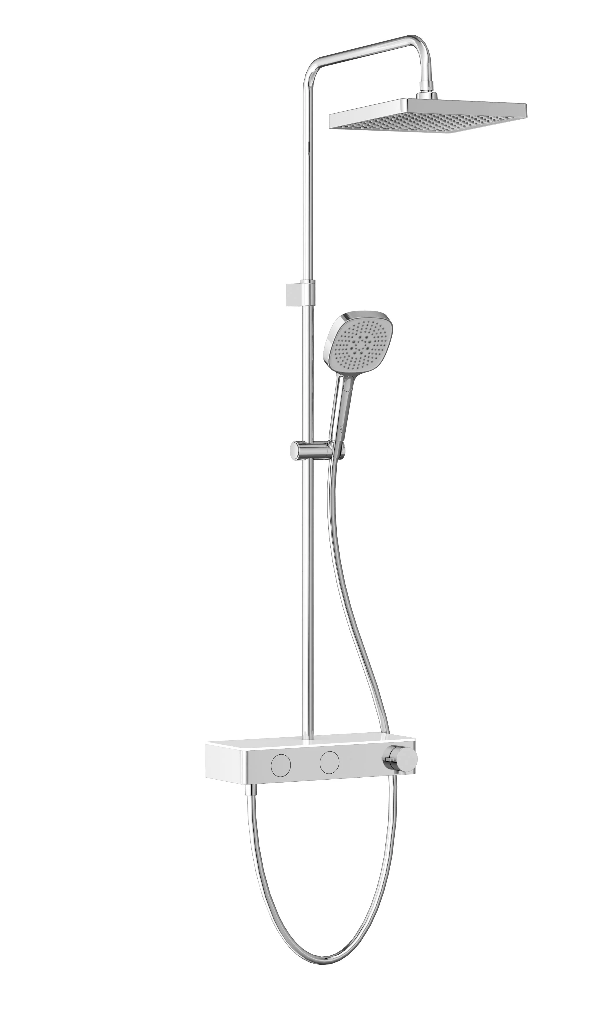 Core Square Thermostat-Duschsystem mit Kopf- und Handbrause Wandmontage Chrom