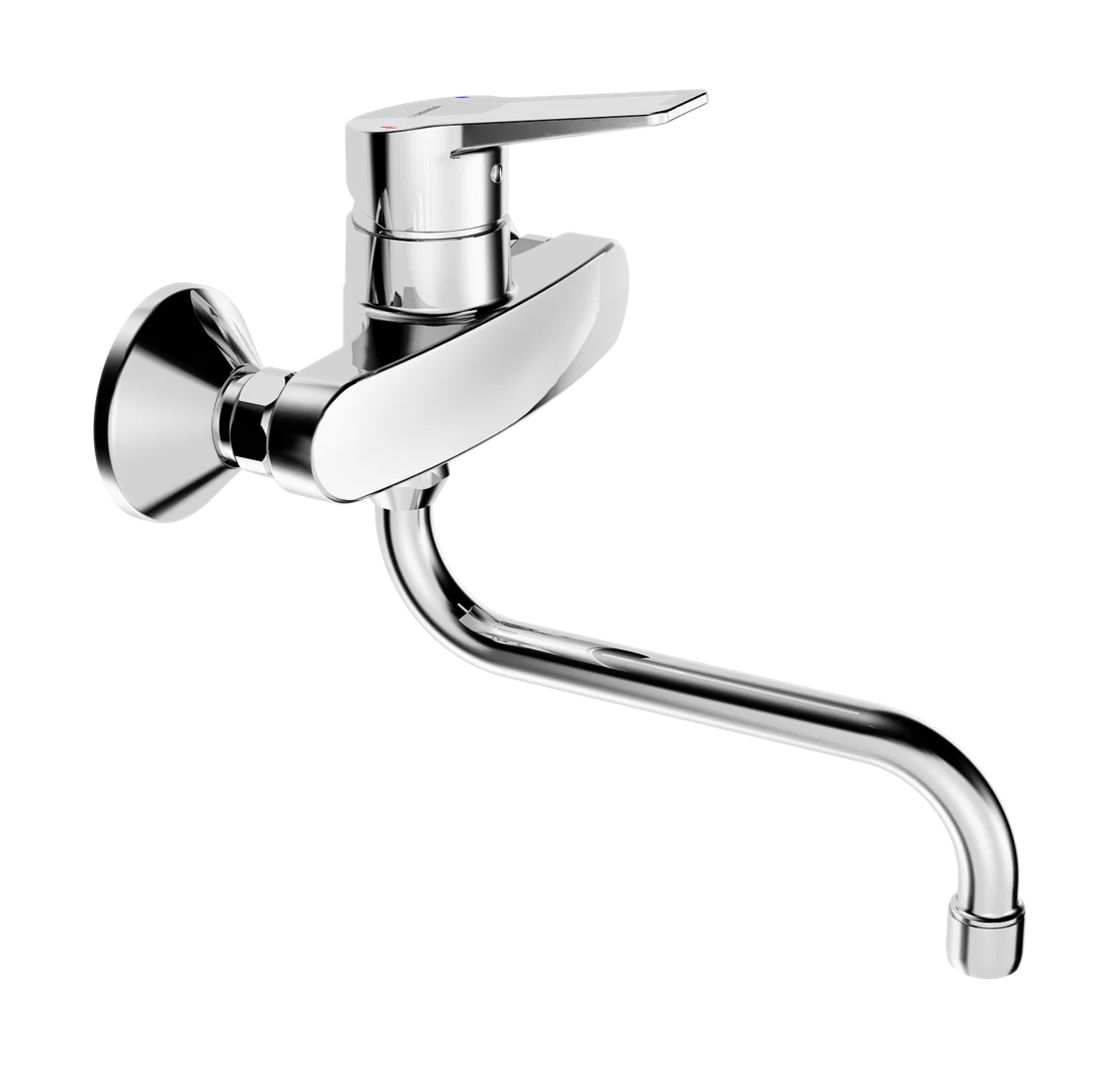 HansaTWIST Einhebelmischer Küchenarmatur HansaTWIST 0969 Chrom, Ausladung 232 mm DN15