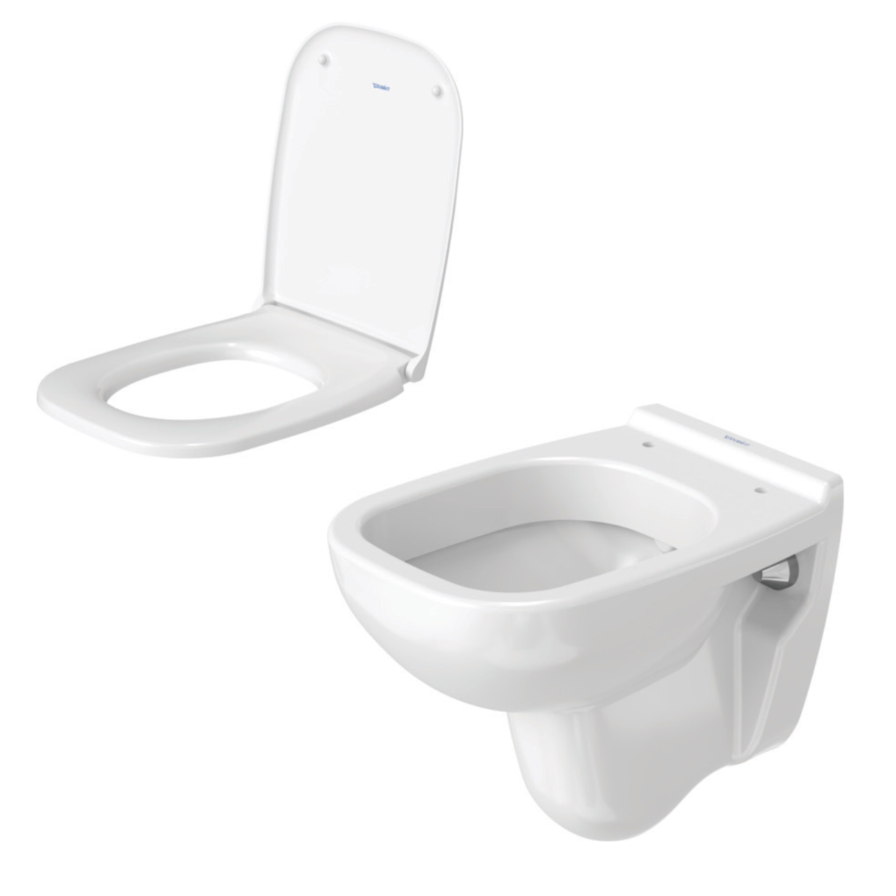 Set Wand-Tiefspül-WC Compact „D-Code“ 35 × 34 × 48 cm mit WC-Sitz „D-Code“ 35,9 × 44,2 × 5 cm mit SoftClosing Scharniere Kunststoff