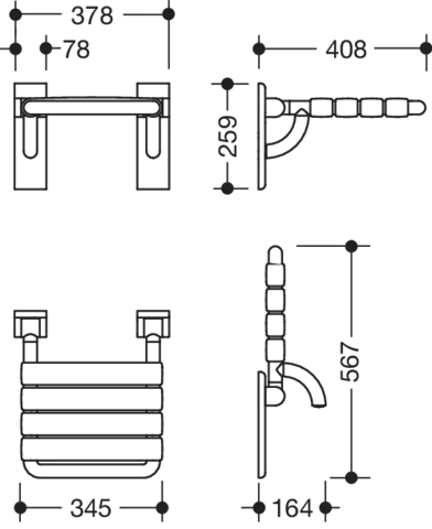 Klappsitz „Serie 801“ Klappsitz „Serie 801“