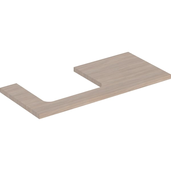 Geberit ONE Waschtischplatte mit Ausschnitt links, Eiche, 104,2 x 3,2 x 47,3 cm, Melamin Holzstruktur