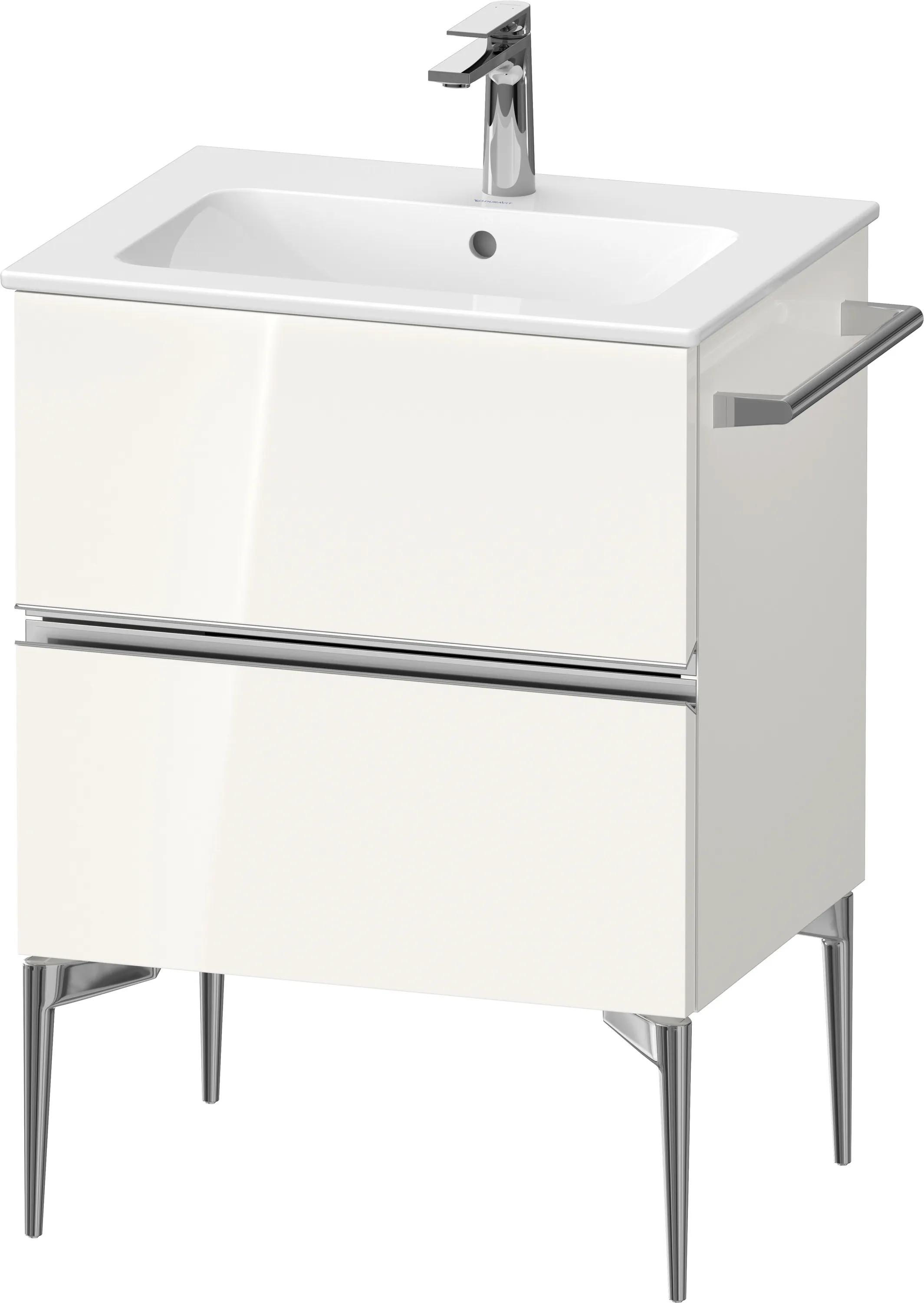 Duravit Waschtischunterschrank „Sivida“ 61 × 59,1 × 47,7 cm Weiß Hochglanz